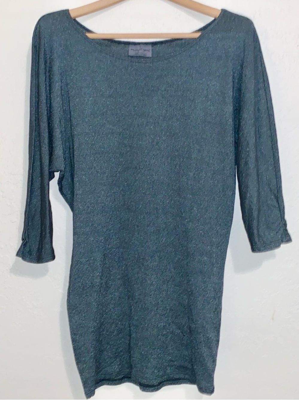 Michael Stars Y2K Metallic Blouson Mini Dress Tunic S-M NWOT Gray